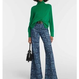 Jardin‎ Des Orangers XS France Designer 100% Cashmere Turtleneck Sweater Ribbed